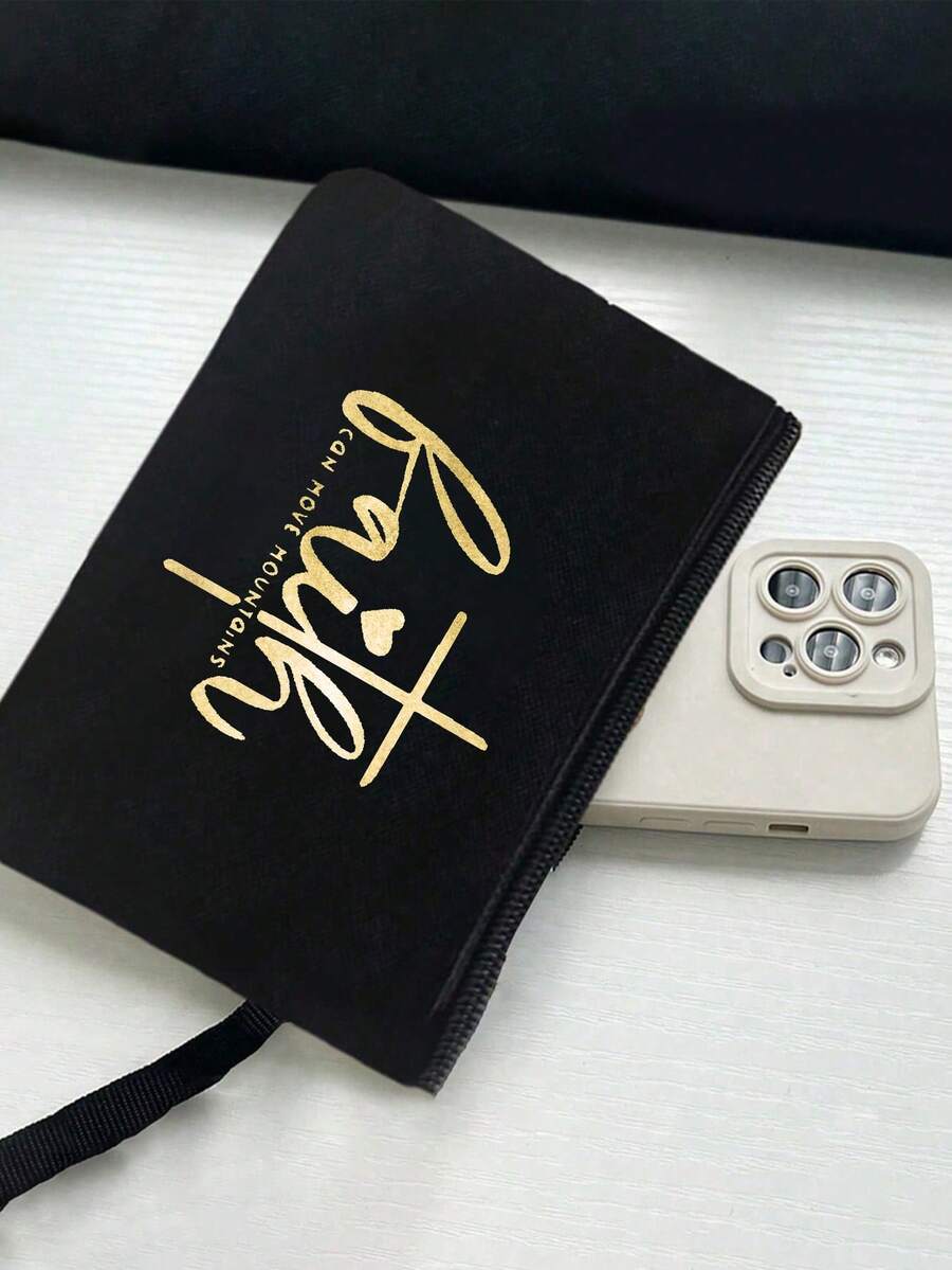 Tote Bag Set with Motivational Golden Letter Print