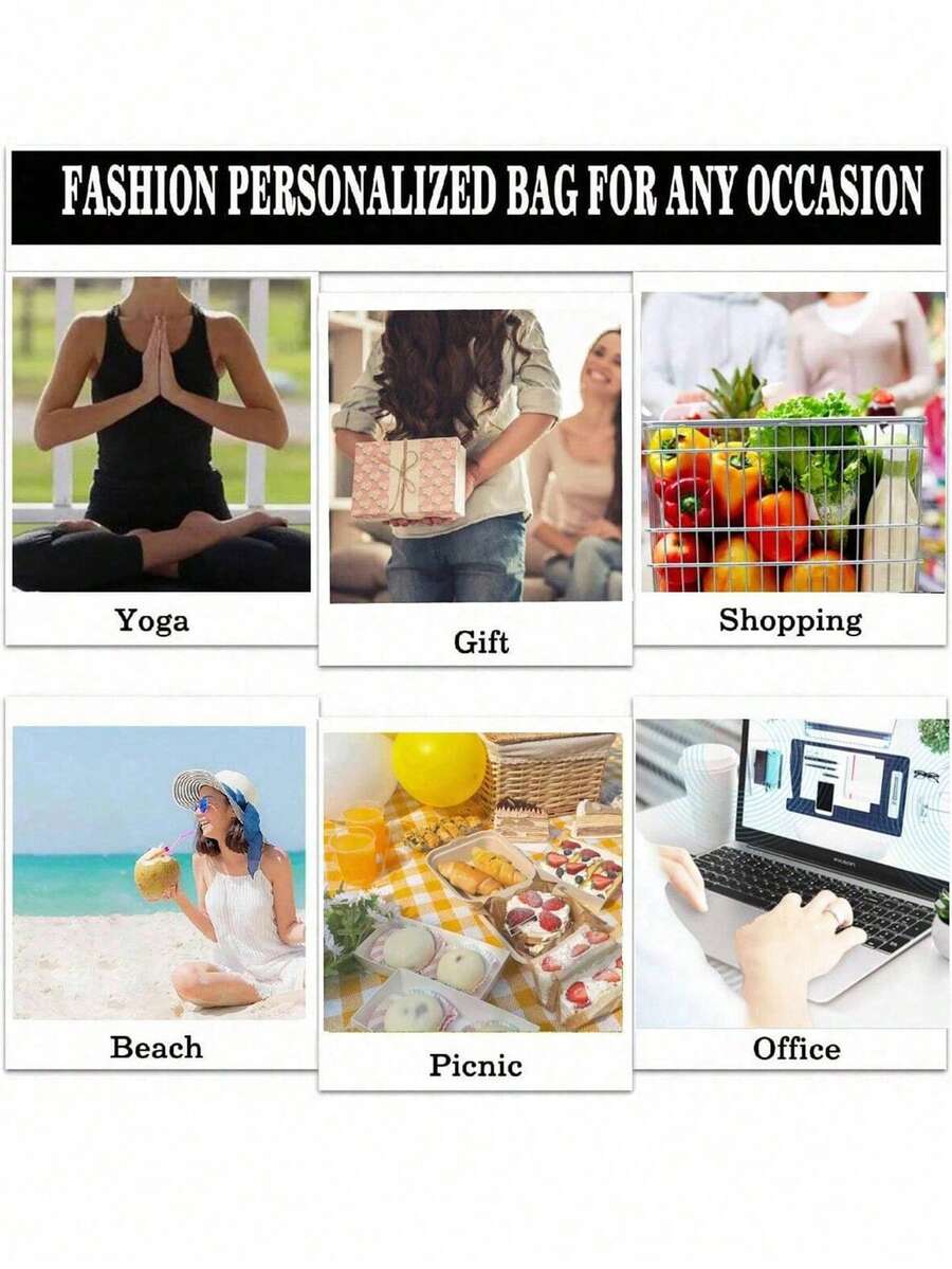 Tote Bag Set with Motivational Golden Letter Print