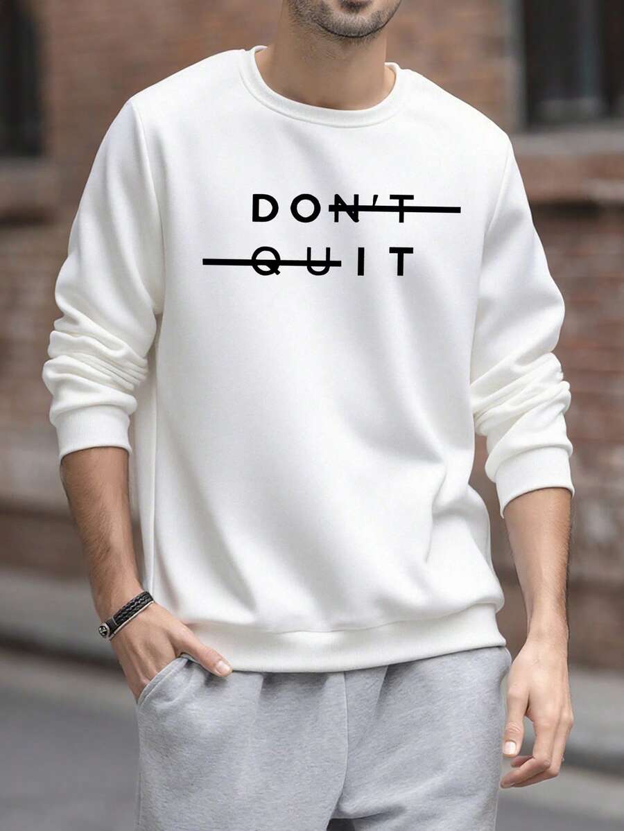 Men's Casual Versatile Printed Element Crew Neck Sweatshirt