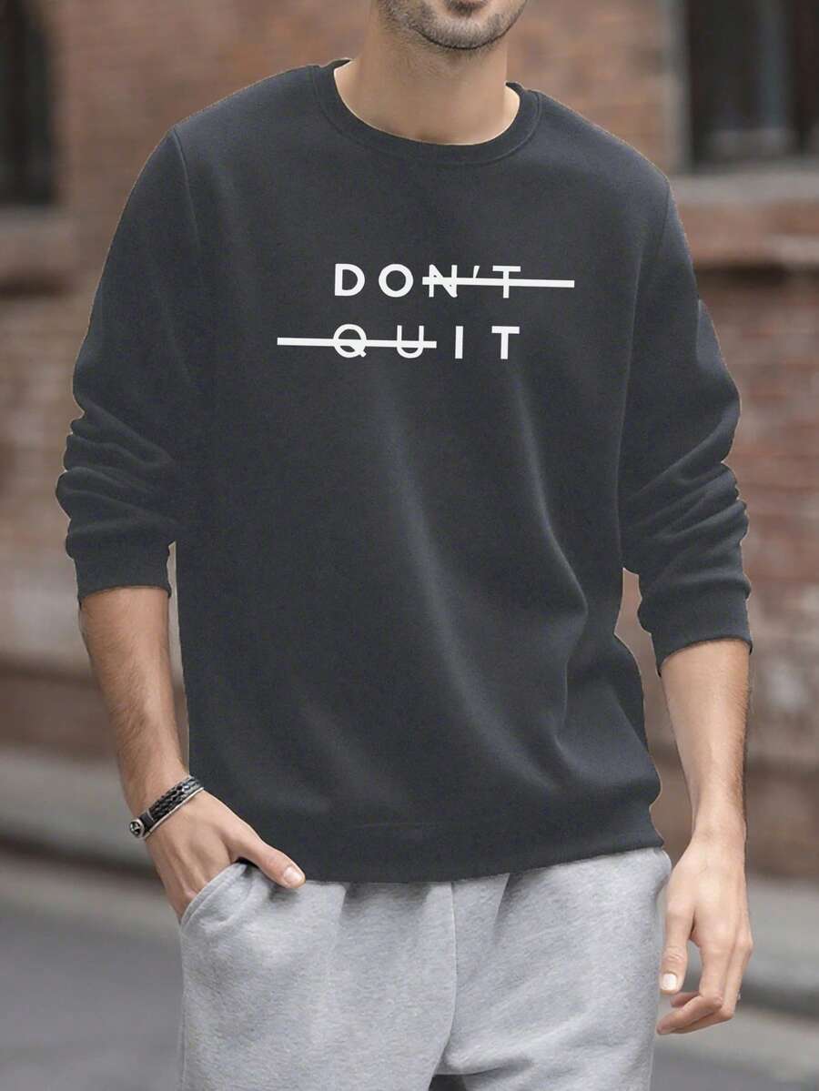 Men's Casual Versatile Printed Element Crew Neck Sweatshirt