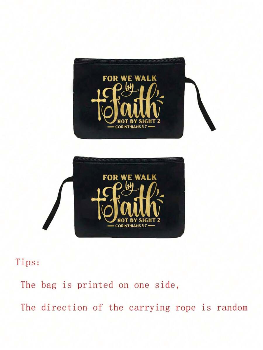 Tote Bag Set with Motivational Golden Letter Print