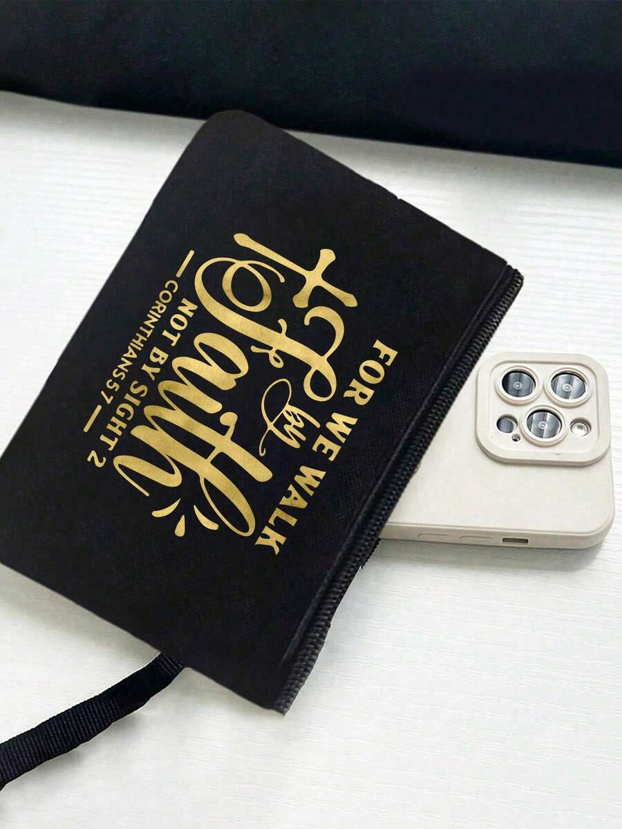 Tote Bag Set with Motivational Golden Letter Print