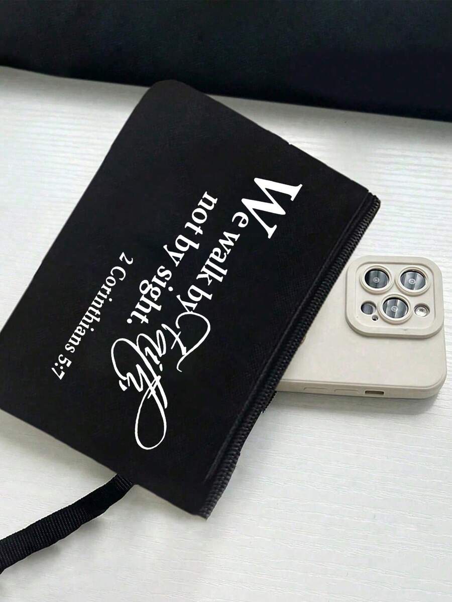 Tote Bag Set with Motivational Golden Letter Print