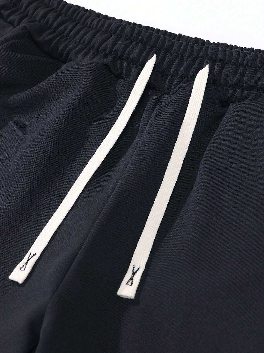 Men's Spring/Autumn Lightweight Personalized Letter Print Contrast Color Hoodie