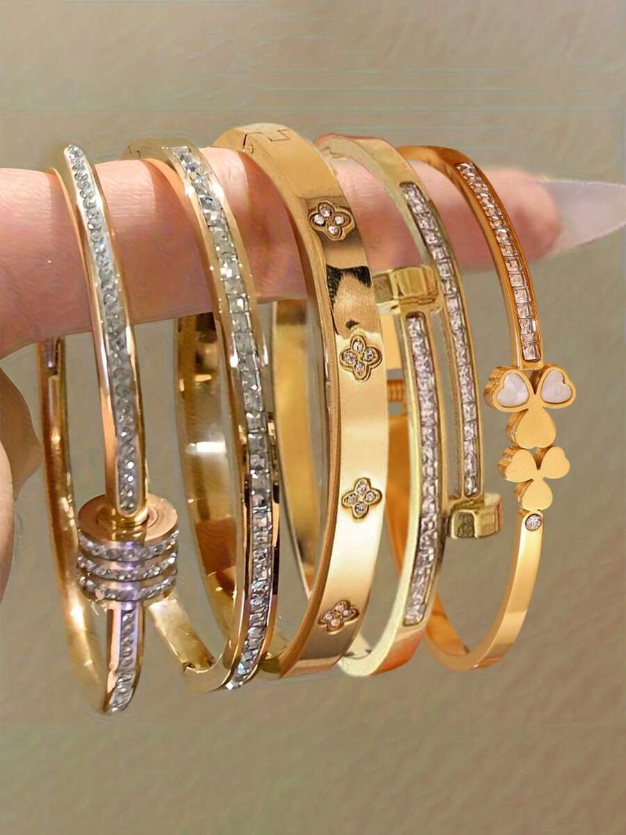 Camhanno Personalized Multi-Color Stainless Steel Bracelet Set