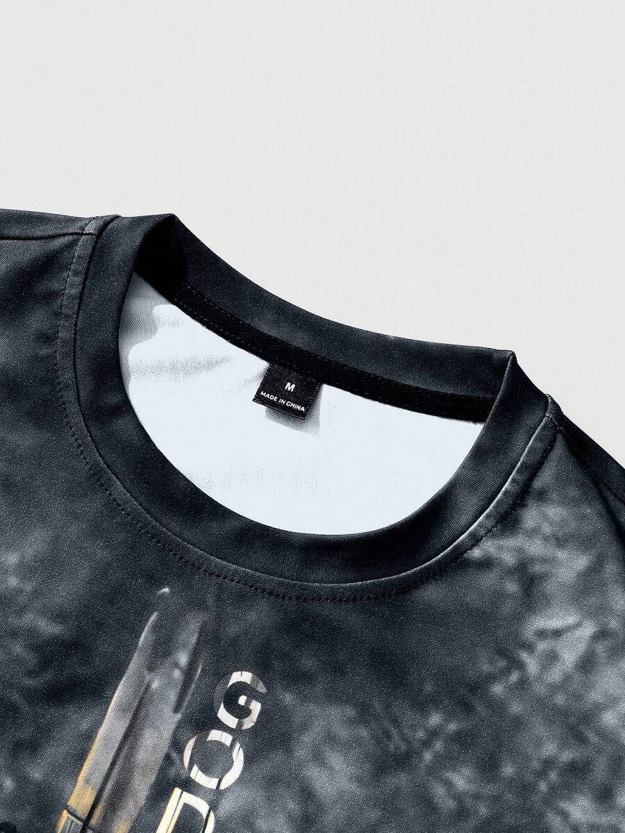 Manfinity LEGND Men Cross & Slogan Graphic Print Long Sleeve T-Shirt