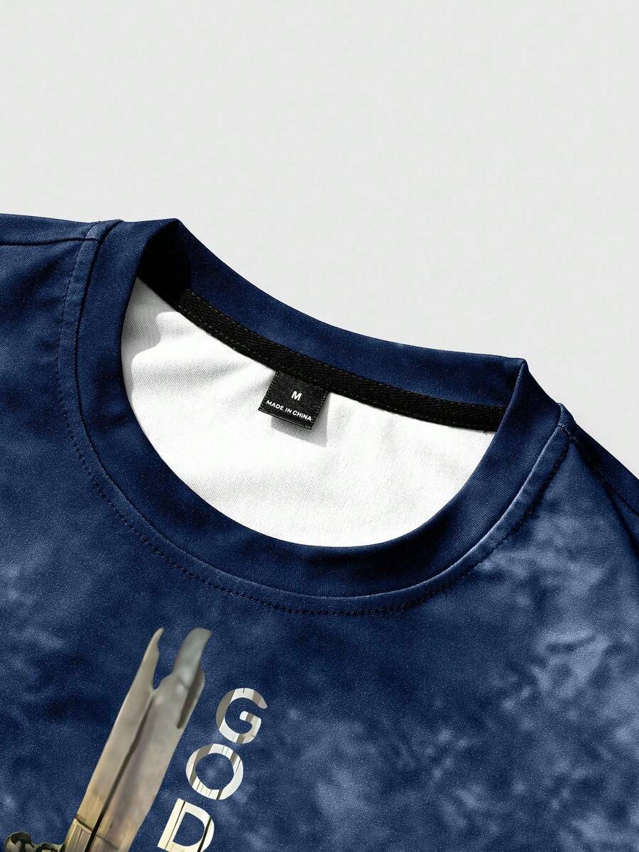 Manfinity LEGND Men Cross & Slogan Graphic Print Long Sleeve T-Shirt