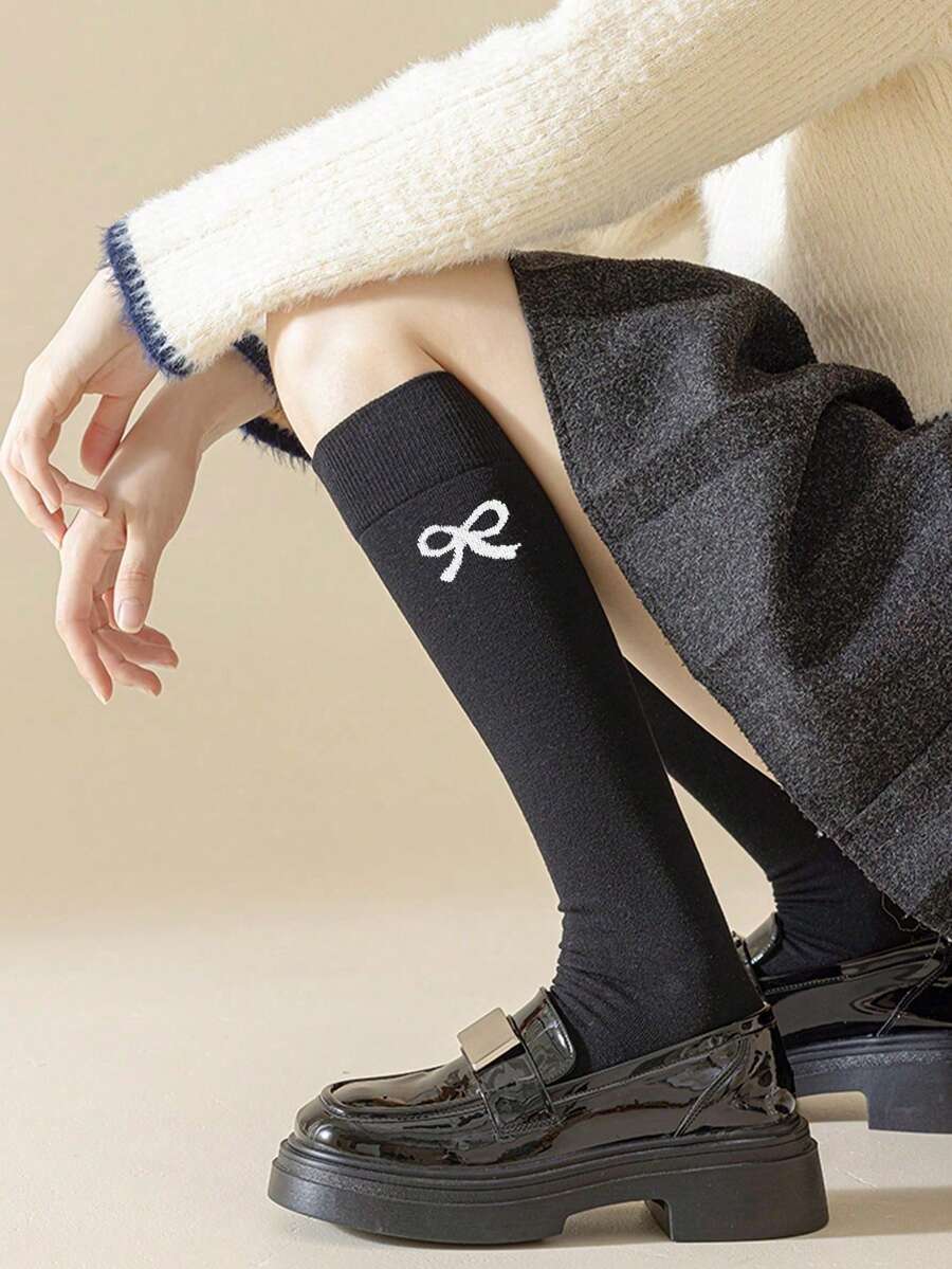 6 Pairs Women’s Plain Color Thigh-High Socks – Minimalist Japanese School Style