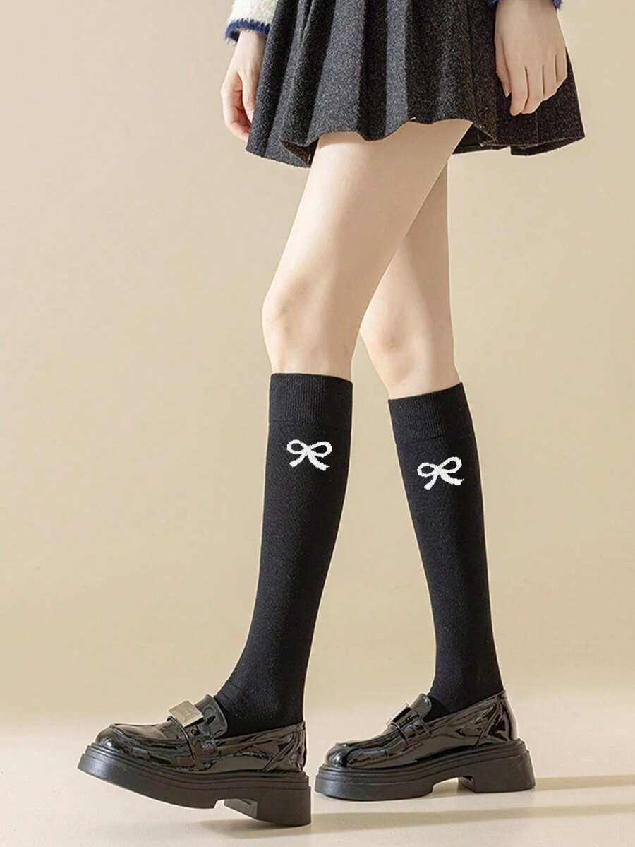 6 Pairs Women’s Plain Color Thigh-High Socks – Minimalist Japanese School Style