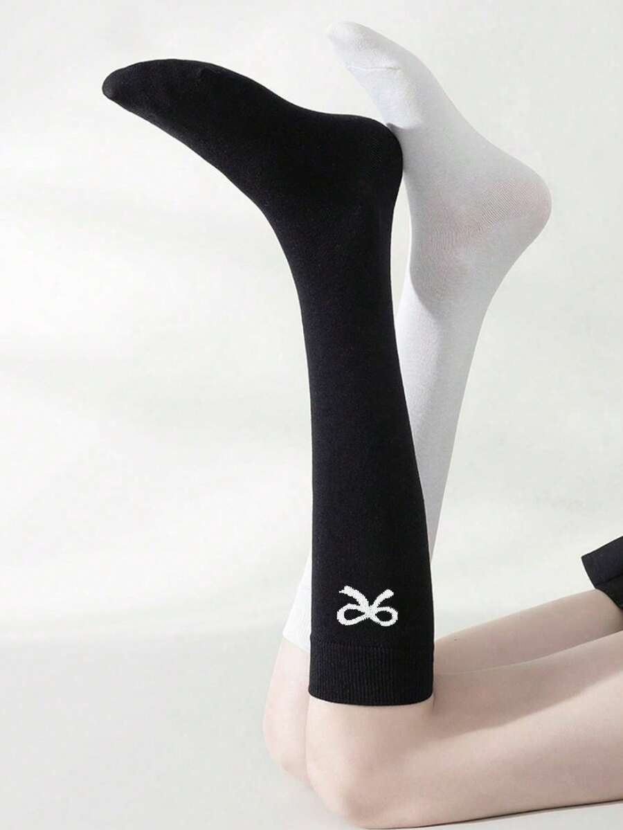 6 Pairs Women’s Plain Color Thigh-High Socks – Minimalist Japanese School Style