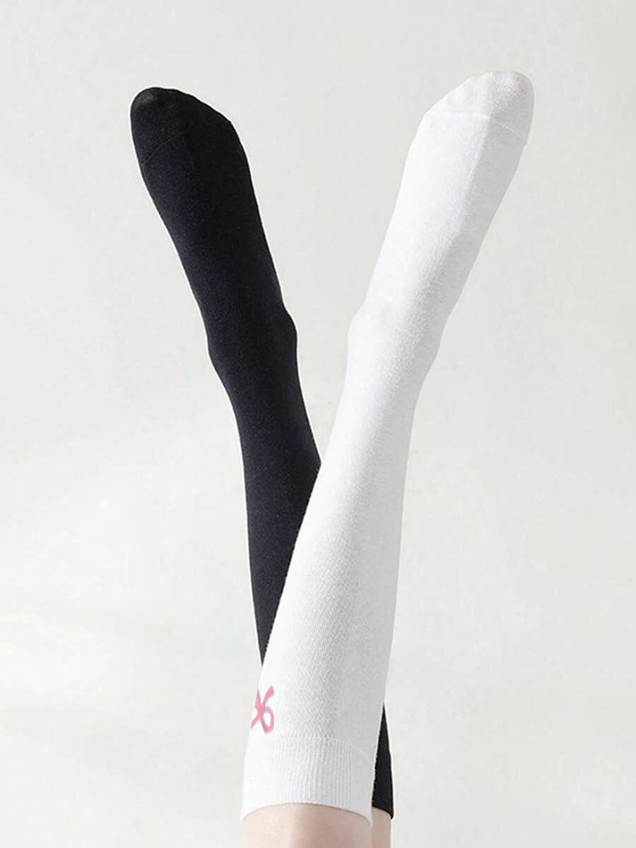 6 Pairs Women’s Plain Color Thigh-High Socks – Minimalist Japanese School Style