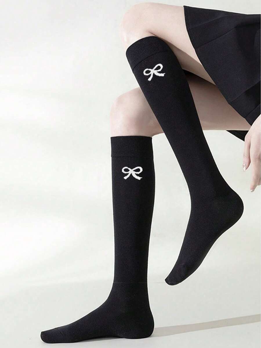 6 Pairs Women’s Plain Color Thigh-High Socks – Minimalist Japanese School Style