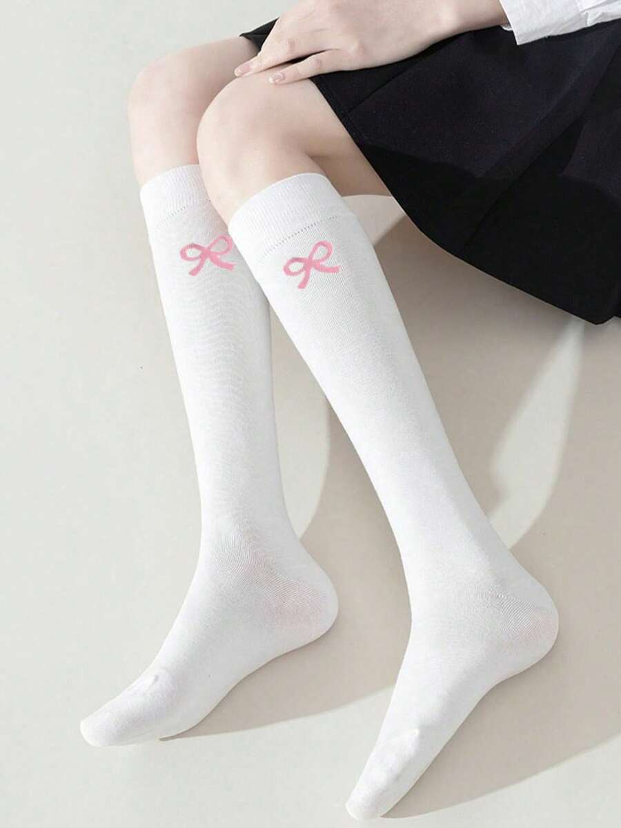 6 Pairs Women’s Plain Color Thigh-High Socks – Minimalist Japanese School Style