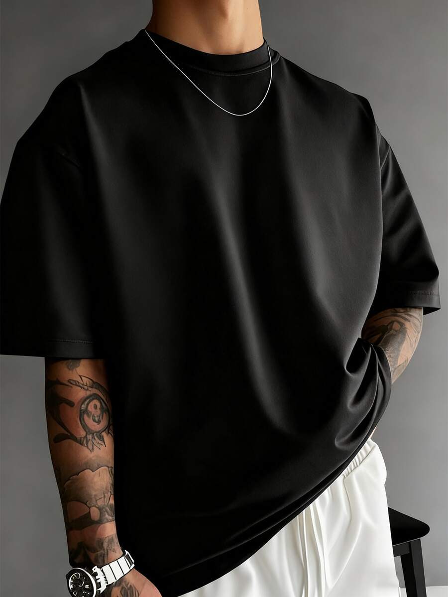 Men's Casual Versatile Faith Graphic Round Neck Short Sleeve T-Shirt, Summer