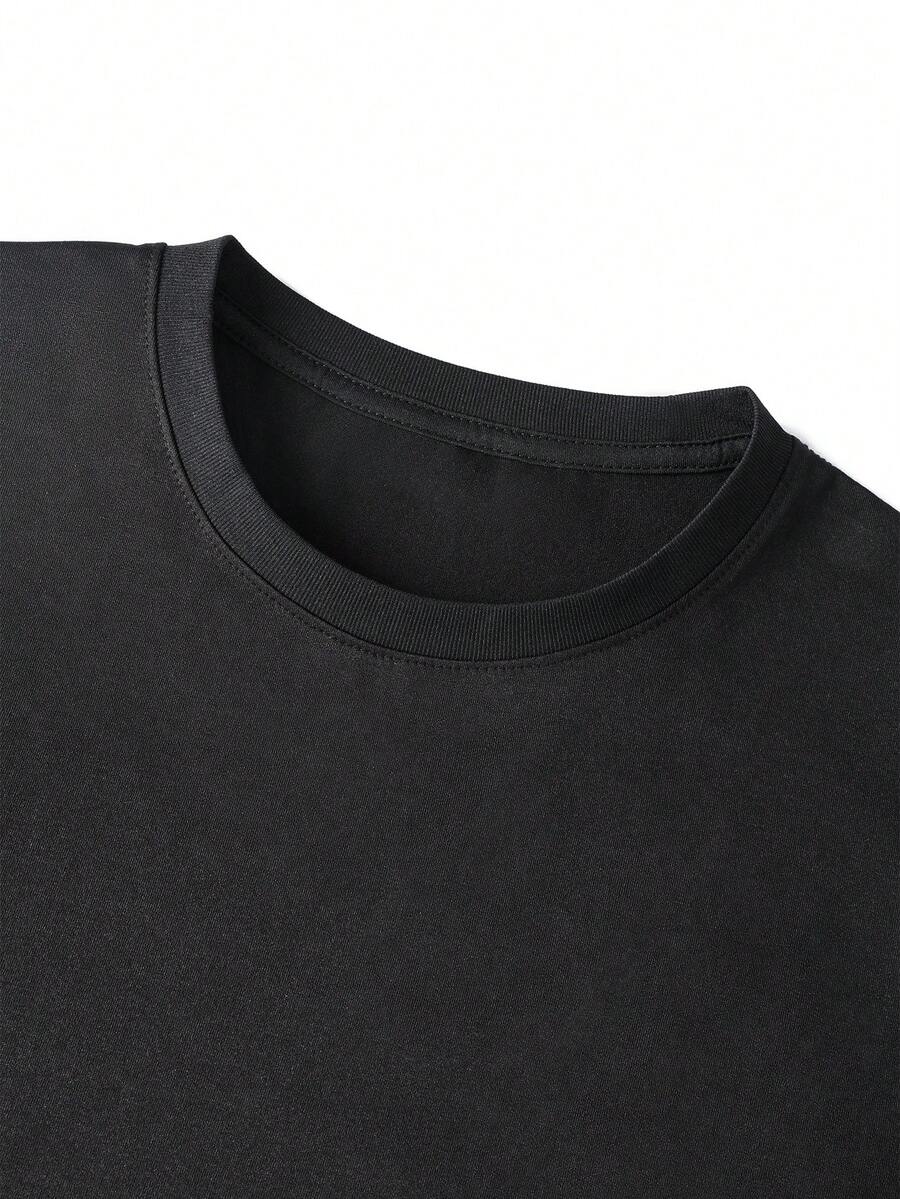 Men's Casual Versatile Faith Graphic Round Neck Short Sleeve T-Shirt, Summer