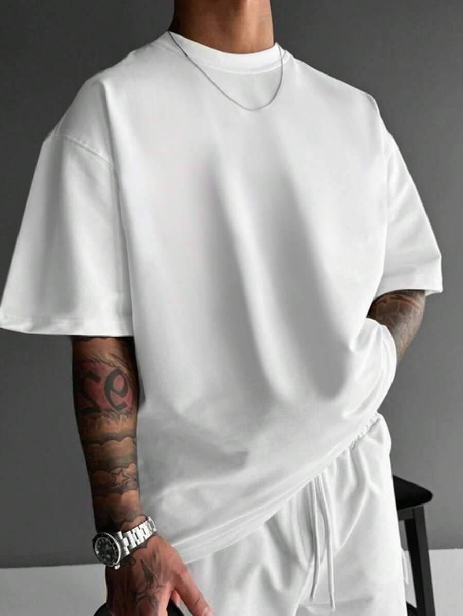 Men's Casual Versatile Faith Graphic Round Neck Short Sleeve T-Shirt, Summer