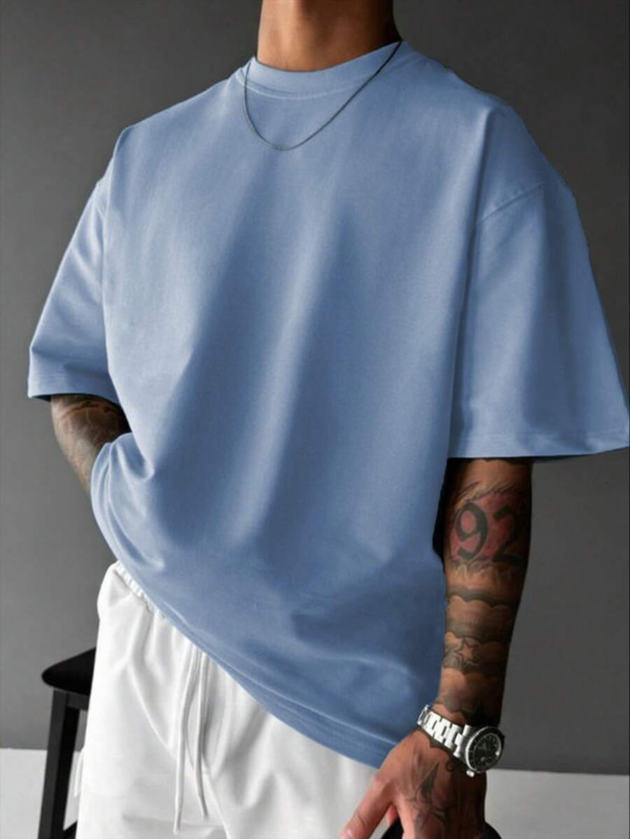 Men's Casual Versatile Faith Graphic Round Neck Short Sleeve T-Shirt, Summer