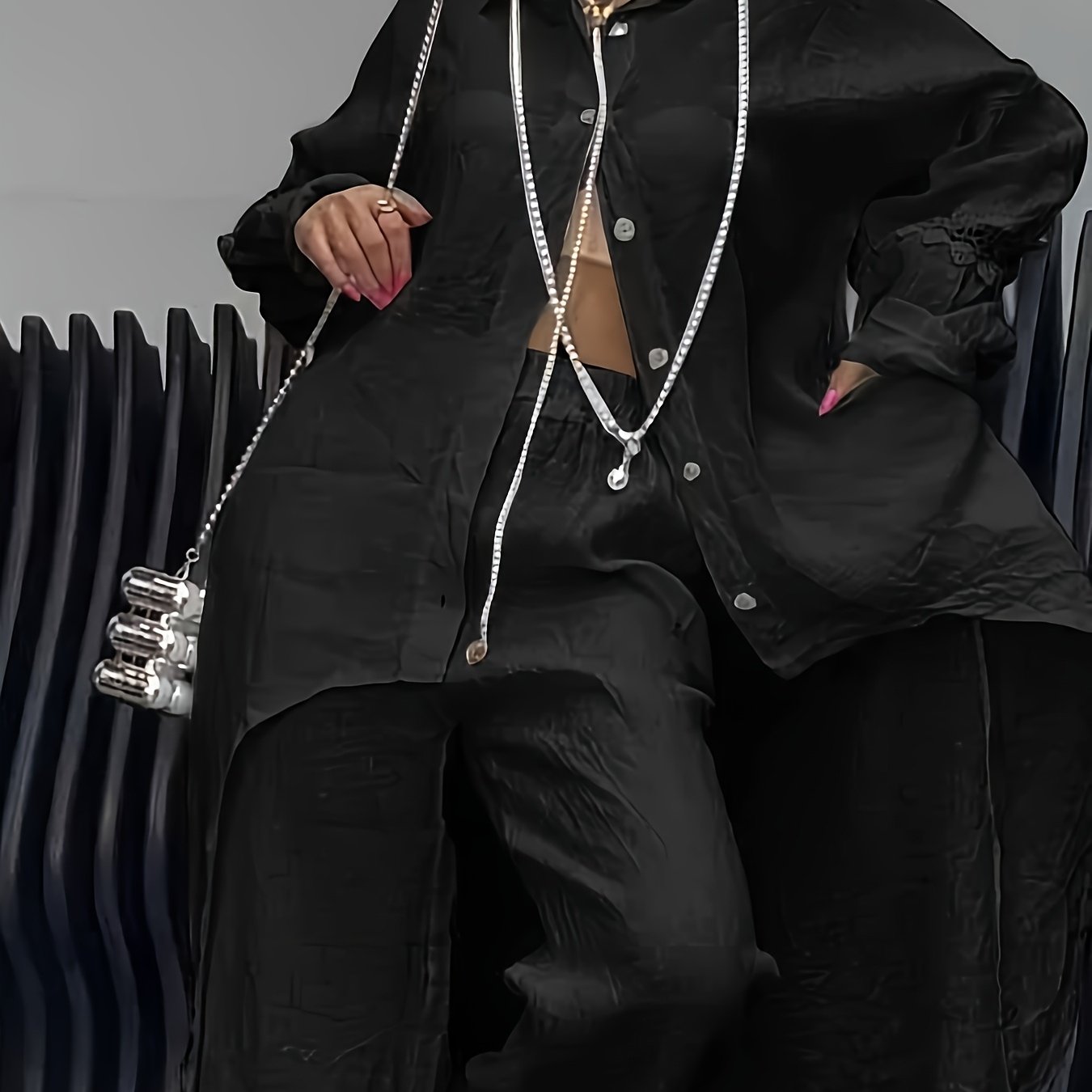 Stylish Women's Long Shirt and Pants Set