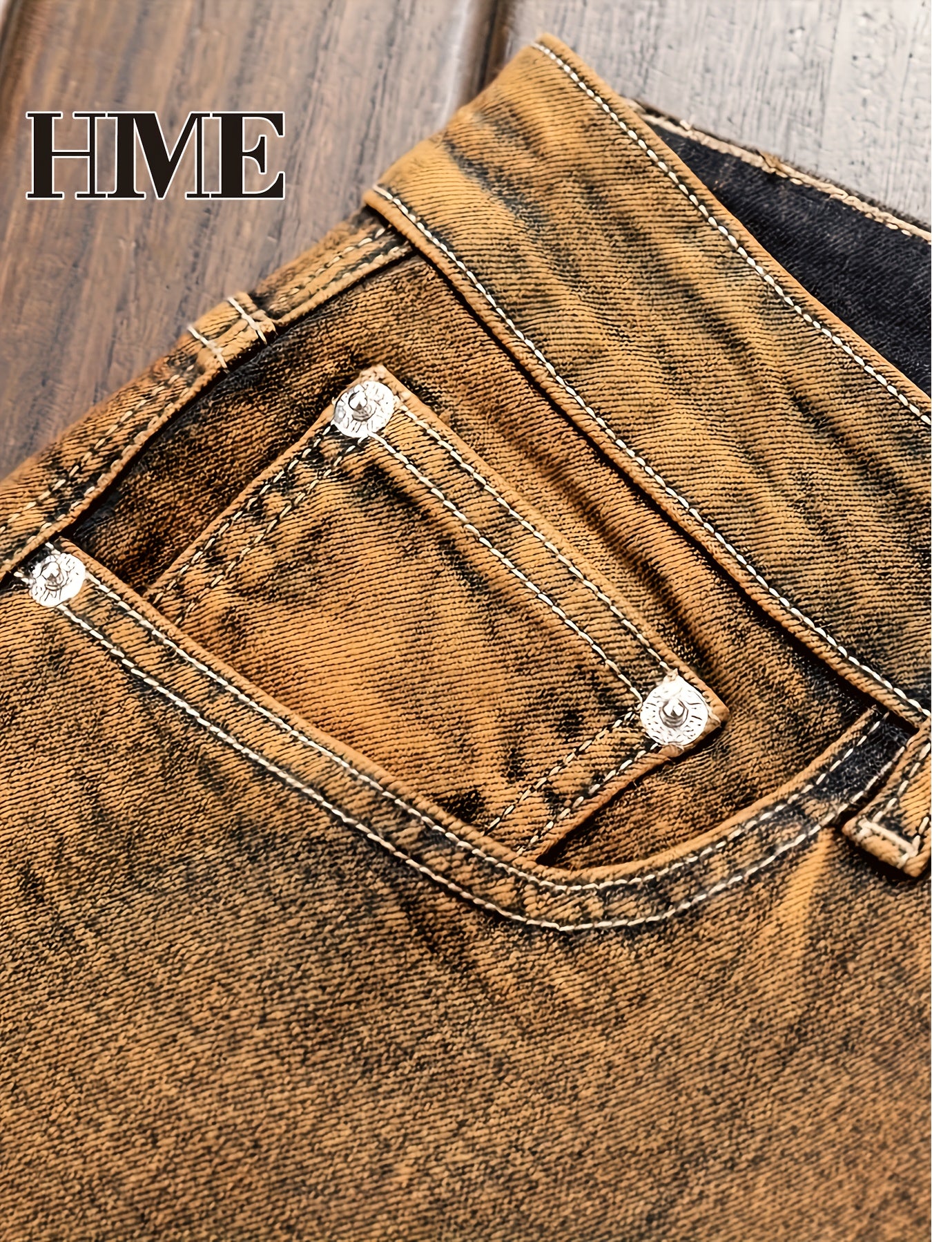 HME Men's Color-blocking & Patchwork Jeans
