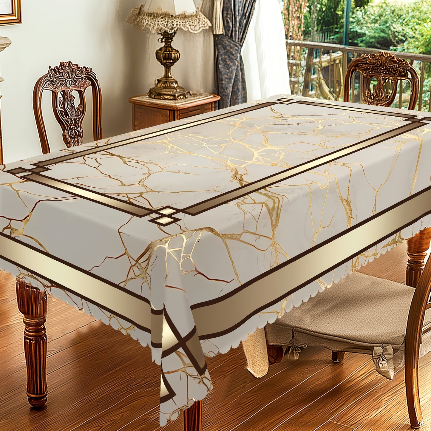 Marble Theme Tablecloth – 1pc (Rectangular & Round Options)