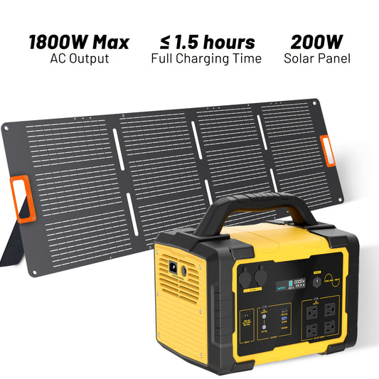 A Mobile Power Supply, equipped with a 200W solar panel