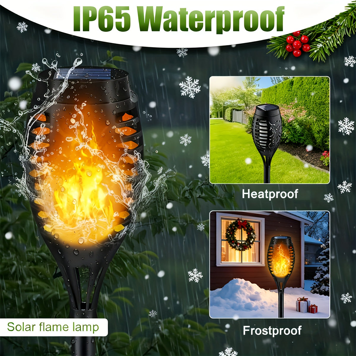 8-pack of Solar Flickering Flame Torch Lights