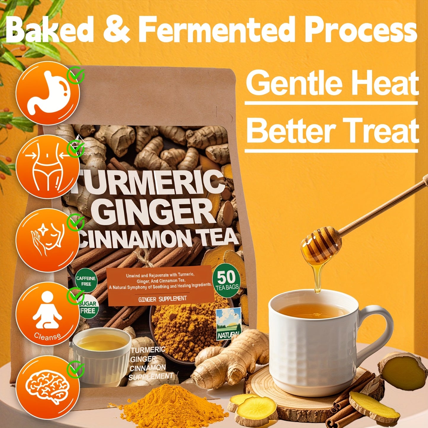 Turmeric Ginger Cinnamon Tea – 50 Bags