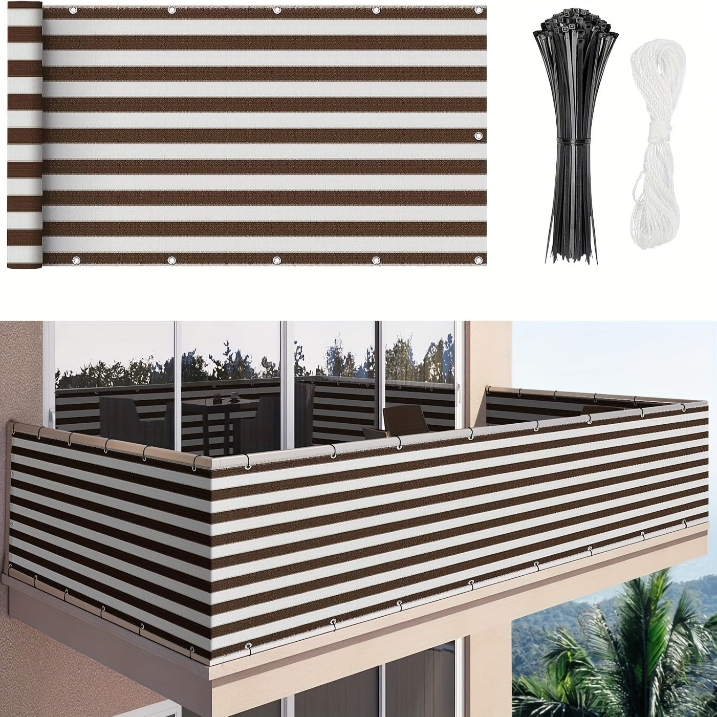 [3x16ft Privacy Screen Fence Cover Net – Windproof, Sun Shade Outdoor Protection]