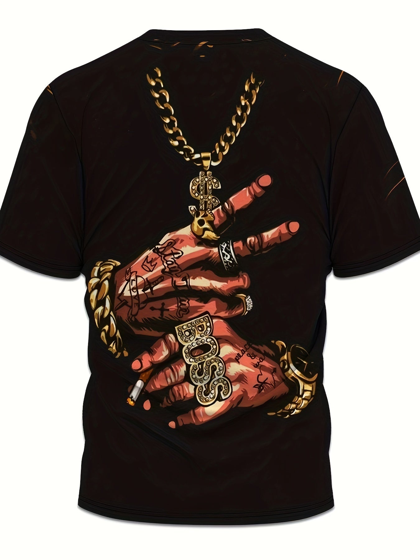 Casual Men's Short Sleeve Hands Print Crew Neck T-Shirt – Outdoor Clothing