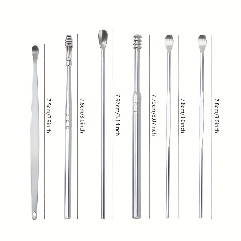 6-in-1 Stainless Steel Ear Wax Cleaner Set – Comfortable & Effective Ear Care Solution