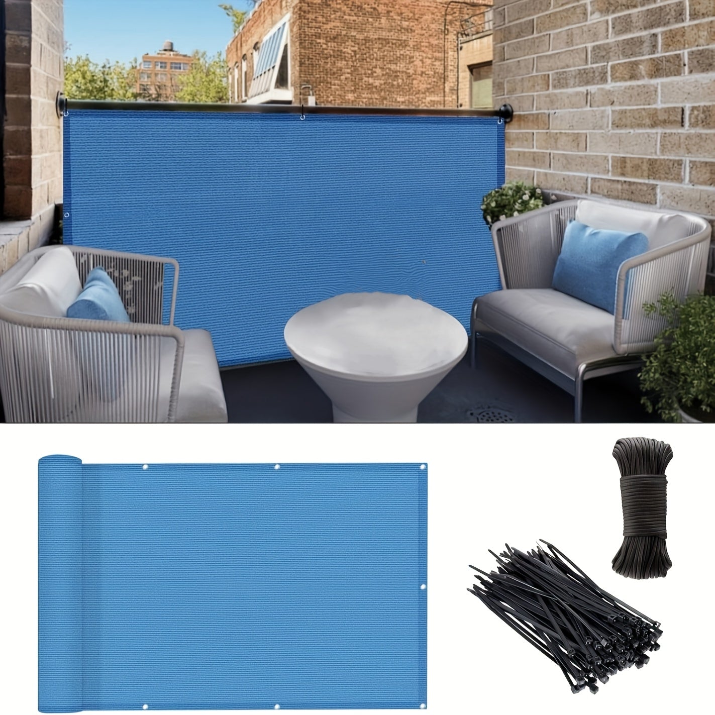 [3x16ft Privacy Screen Fence Cover Net – Windproof, Sun Shade Outdoor Protection]