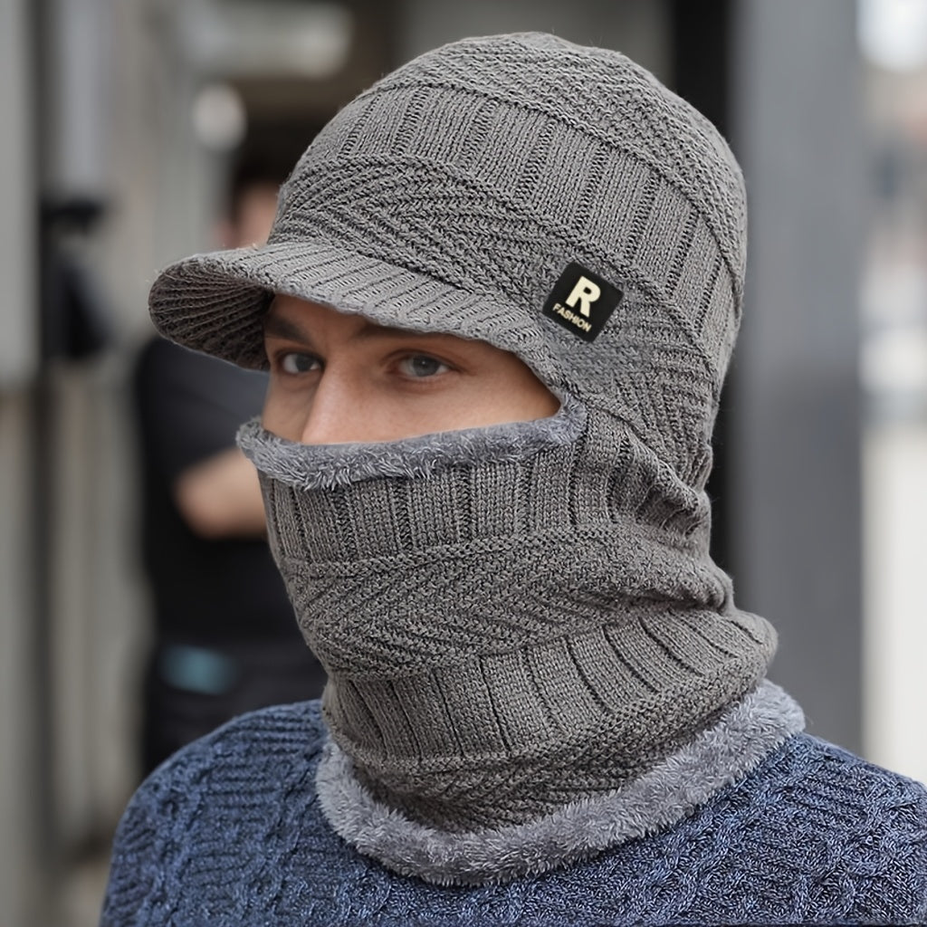 Men’s Winter Beanie Hat with Neck Warme