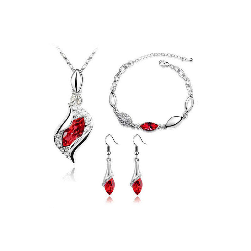 Fashion Necklace Bracelet Earrings Ring Jewelry Set
