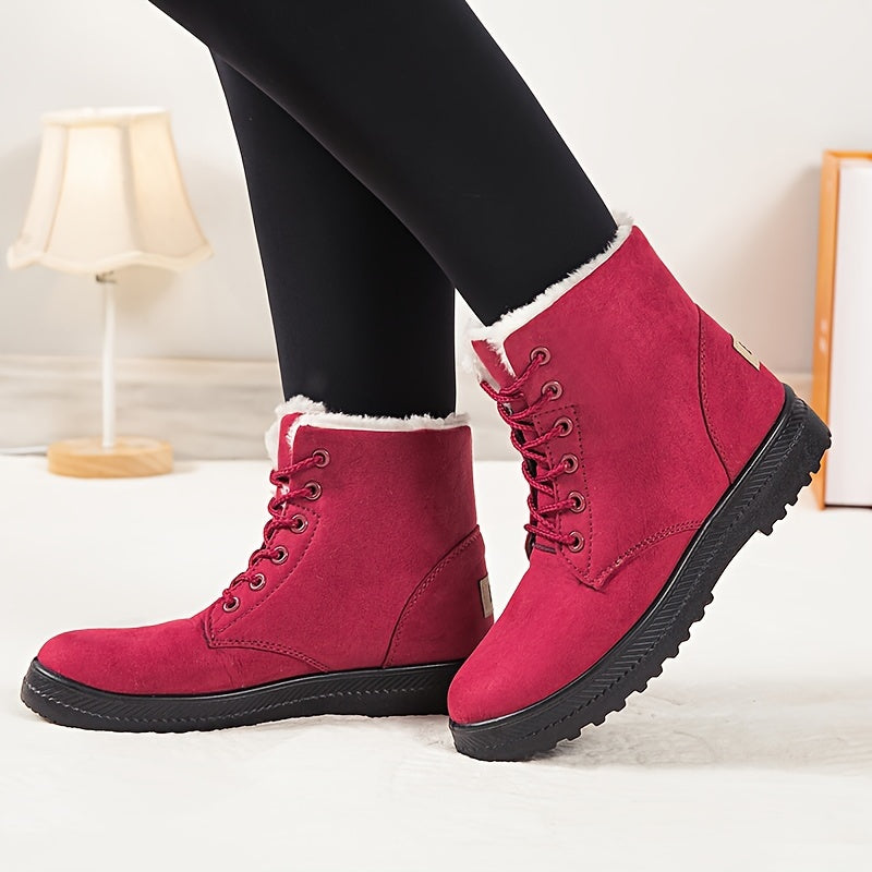 Slip-Resistant & Plush Lined Women's Winter Snow Boots – Black B
