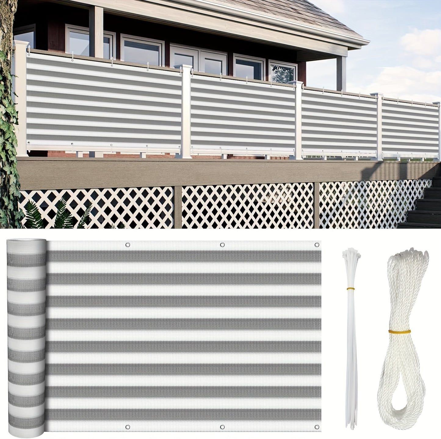 [3x16ft Privacy Screen Fence Cover Net – Windproof, Sun Shade Outdoor Protection]
