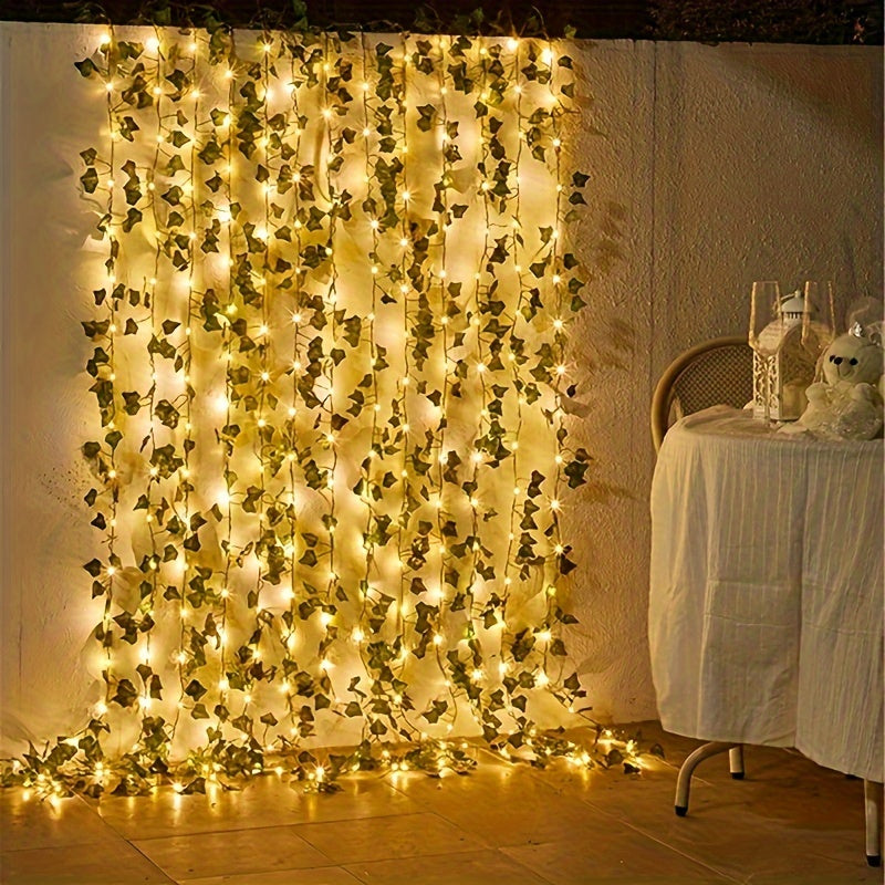 196.85" Artificial Leaf String Lights – 5M Fairy Garland with 50 LED Lights