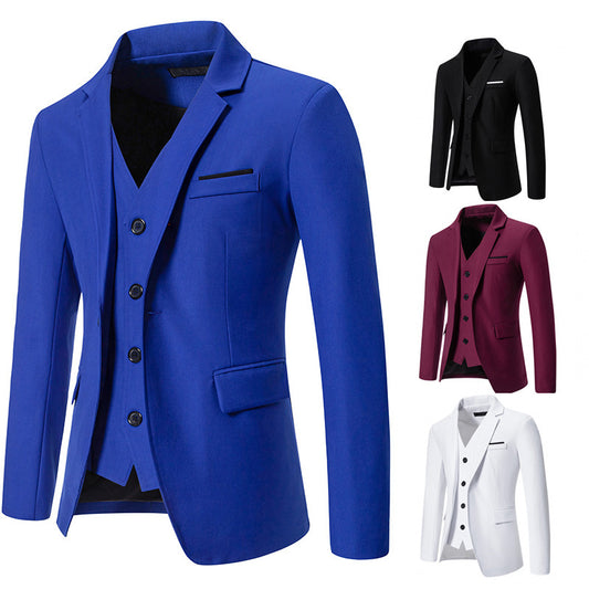 Men's Color Matching Small Suit – Slim Fit Casual Jacket