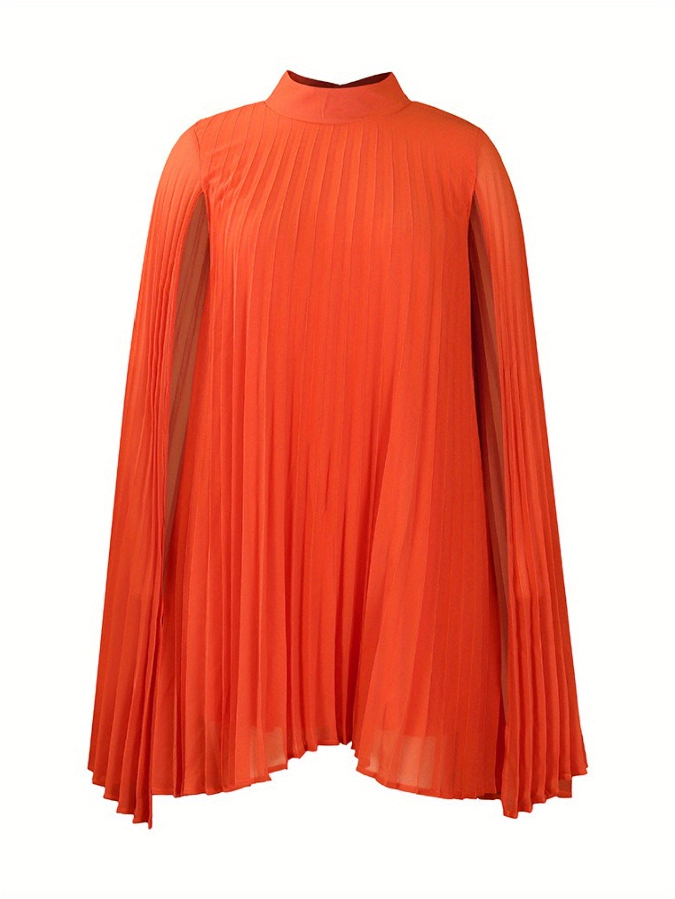 Plus Size Women's Dress – Temperament Fashion Chiffon Pullover Cape Bat Sleeve Dress