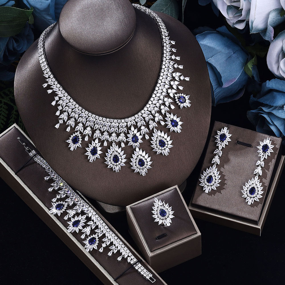 Women’s Vintage Wedding Necklace & Earrings Jewelry Set