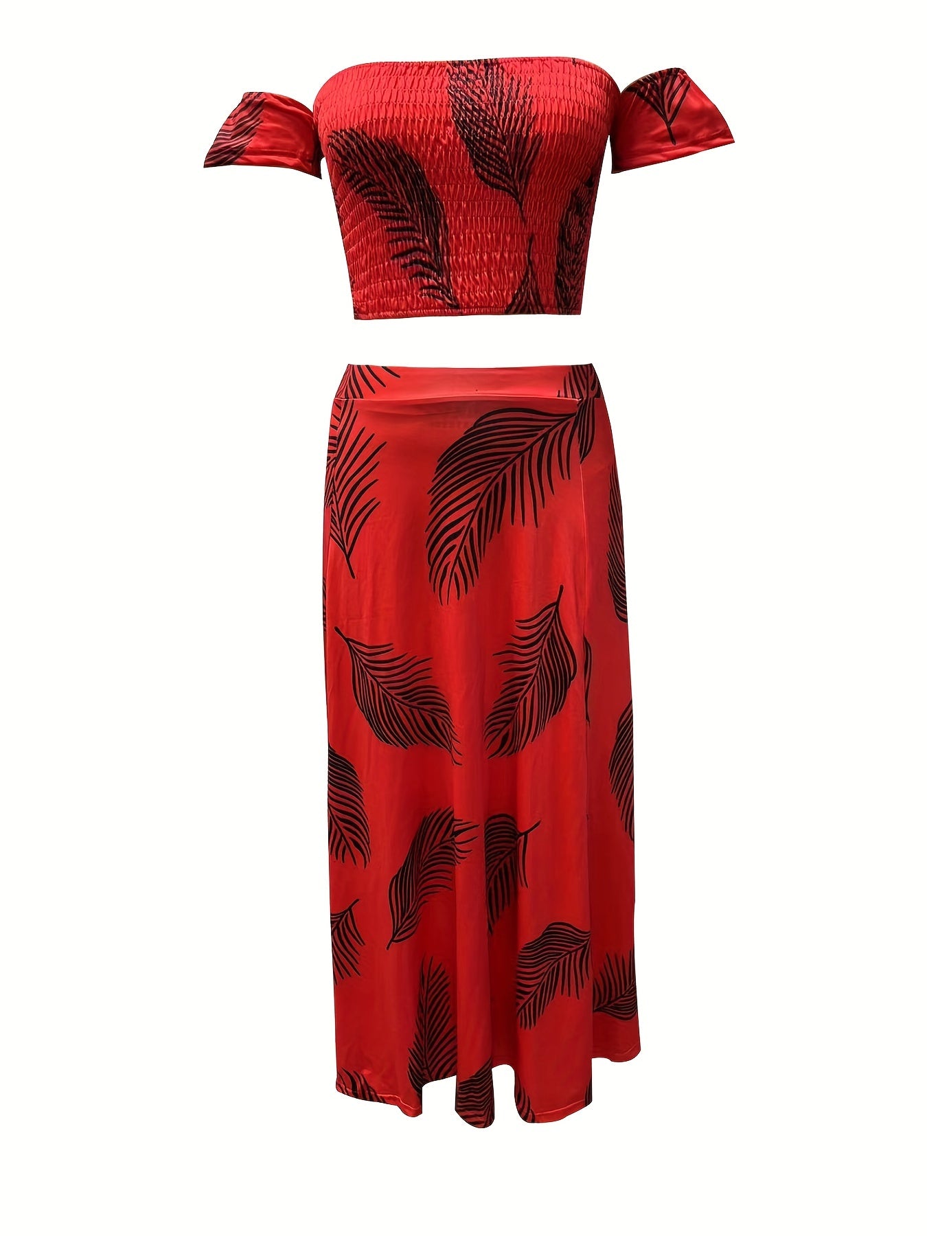 Boho Plants Print Vacation 2-Piece Set