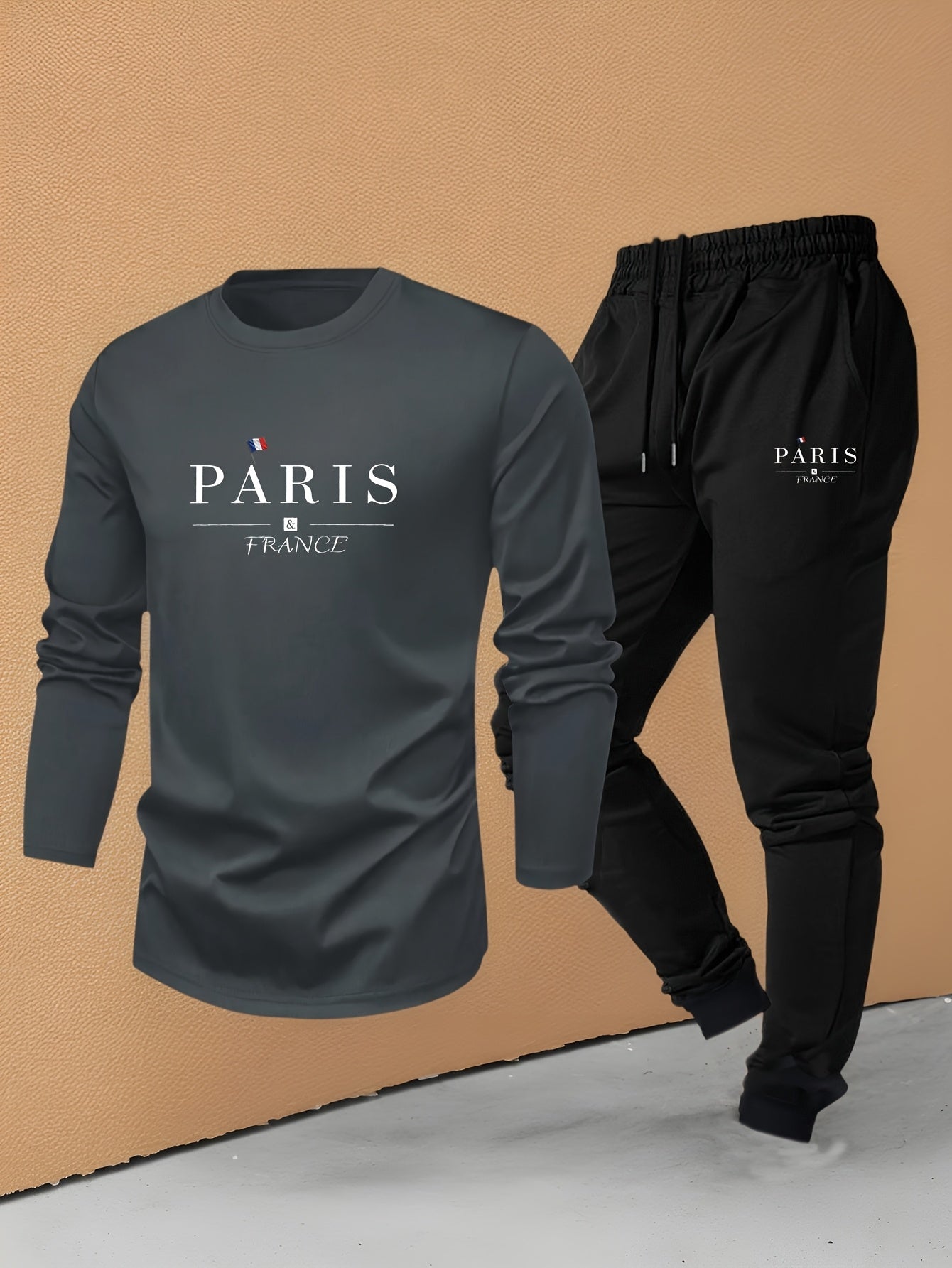 Men's Casual Fashionable Breathable Printed Loungewear Pants Set