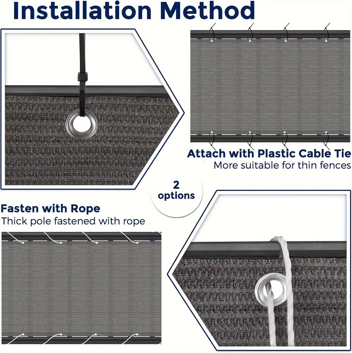 [3x16ft Privacy Screen Fence Cover Net – Windproof, Sun Shade Outdoor Protection]