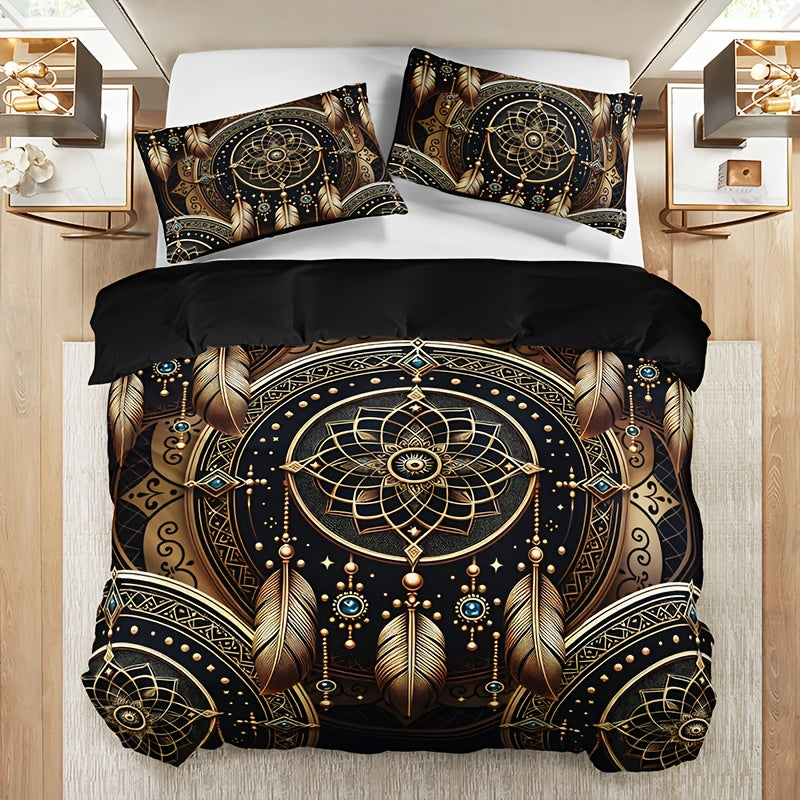 3-Piece Dreamcatcher Feather Tribal Duvet Cover Set