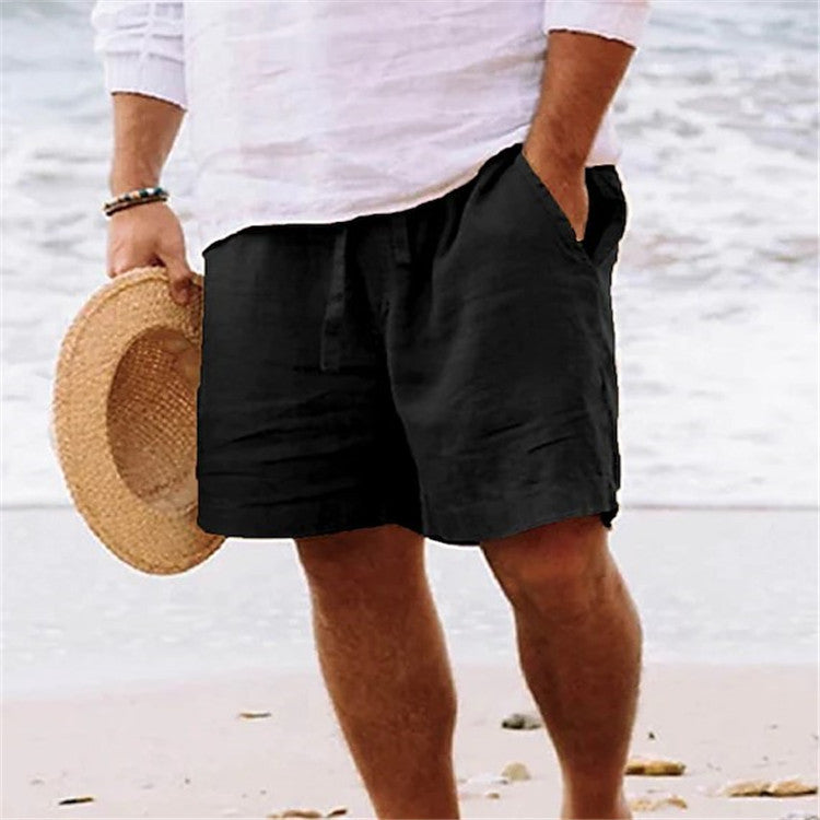 Summer Casual Solid Color Shorts Vacations Beach Pants