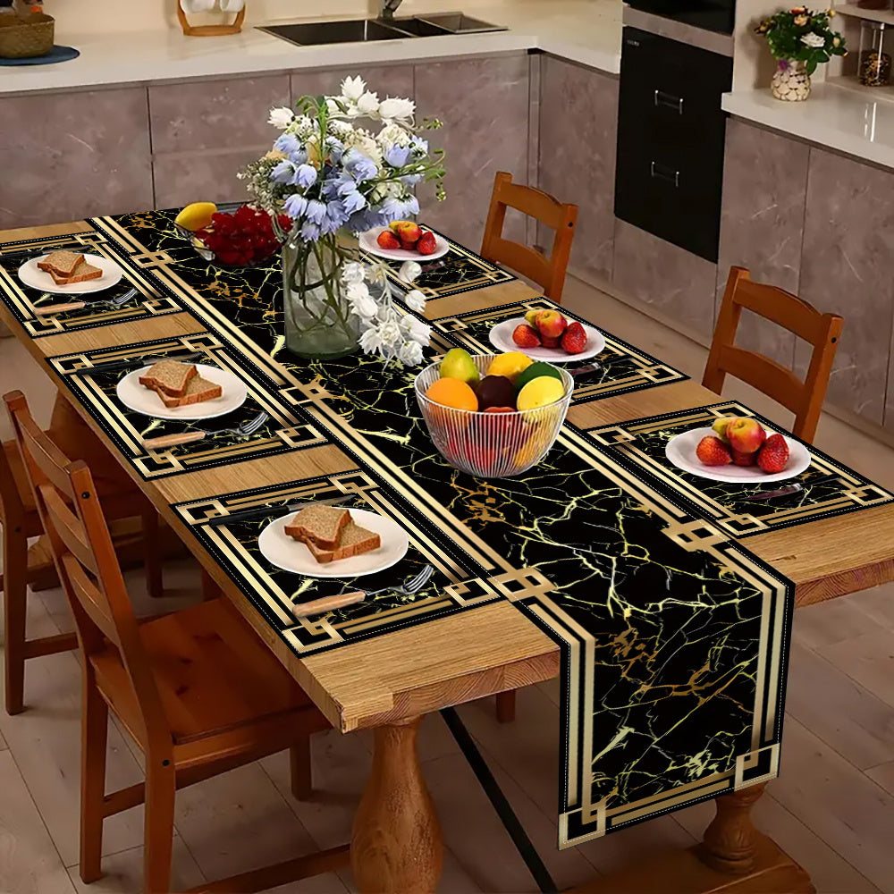 Luxury Gold Marble Table Placemats (Set of 4 or 6) – Non-Slip