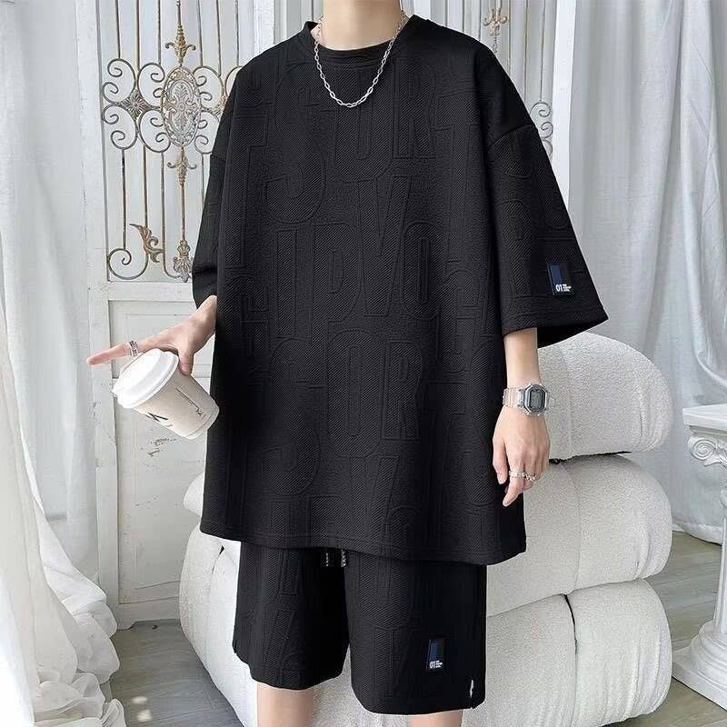 Men’s Summer Casual Sportswear Set – Loose Fit T-Shirt & Short
