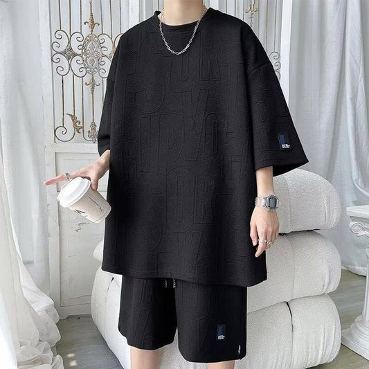 Men’s Summer Casual Sportswear Set – Loose Fit T-Shirt & Short