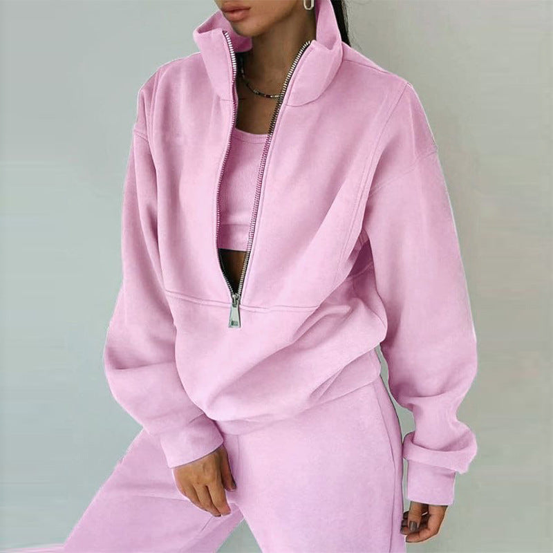 Women's Two-Piece Sweater Fleece Sports Street Activewear Set