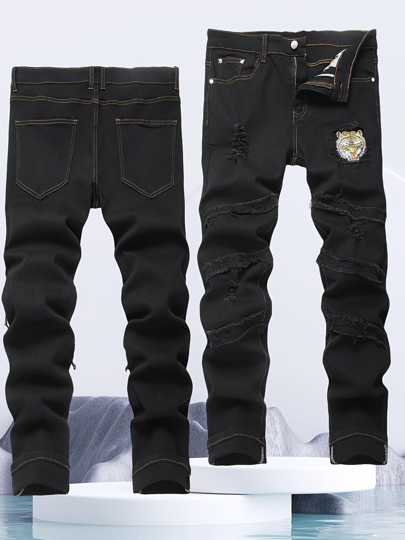 Men's Slim Stretch Ripped Jeans