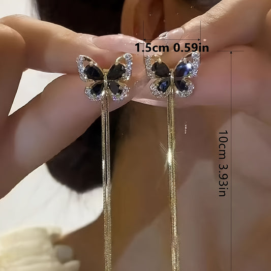 Exquisite Butterfly Tassel Earrings